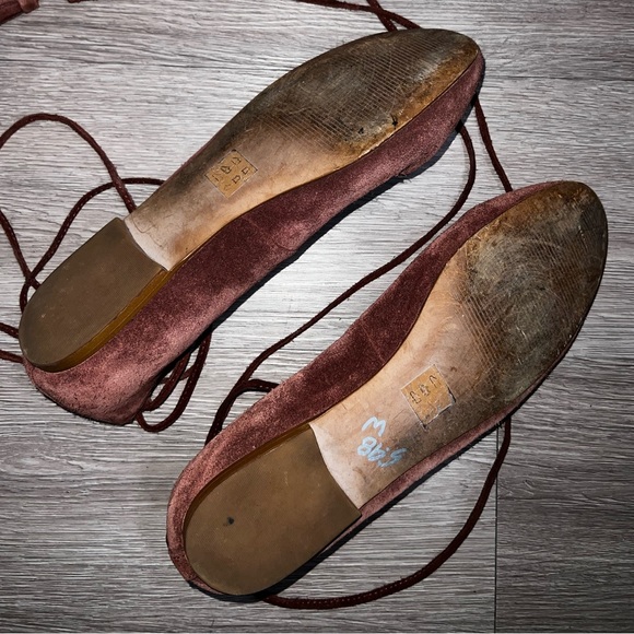 Madewell Suede Lace-Up Flats Size 9 - Picture 3 of 5